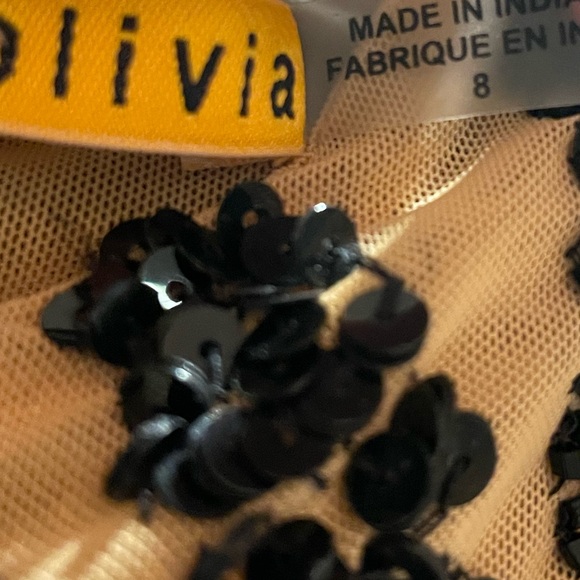 alice + olivia black sequined tiger print stretch dress - Picture 5 of 11